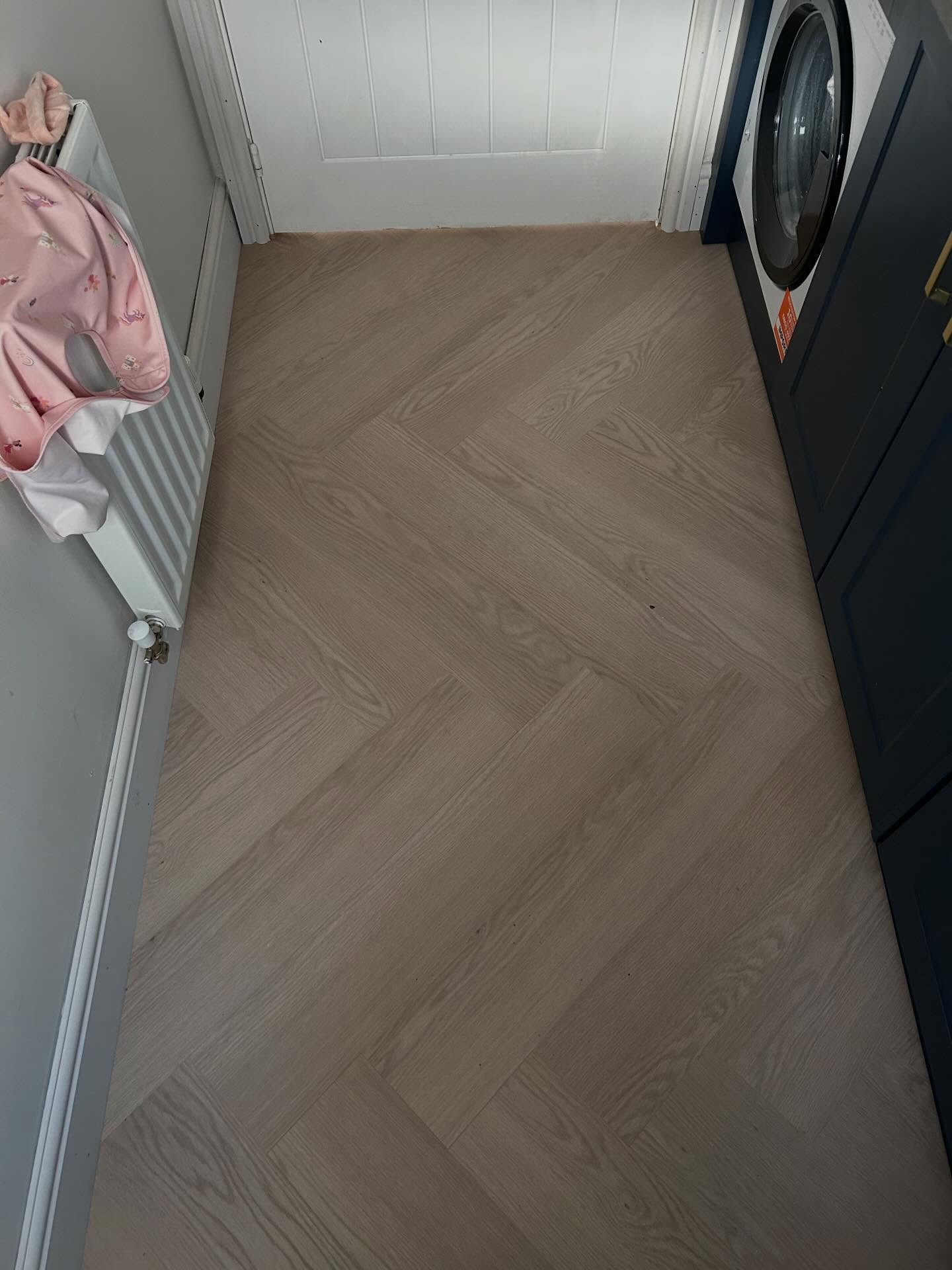 Continuous herringbone floor showing expert craftsmanship